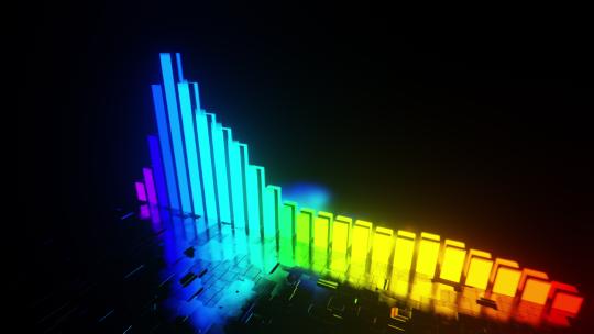 4K动感炫酷音频彩色波浪动画 彩色音乐声波