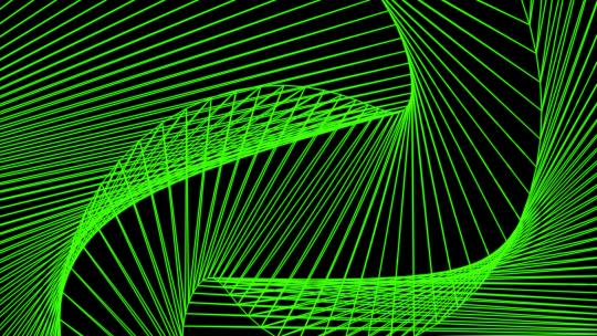 带通道 绿色几何线条 变换网格高清在线视频素材下载