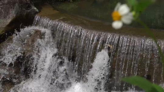 自然山间田间河流山泉水清澈的水