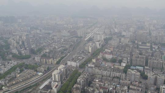 2023广西桂林高铁站城市航拍