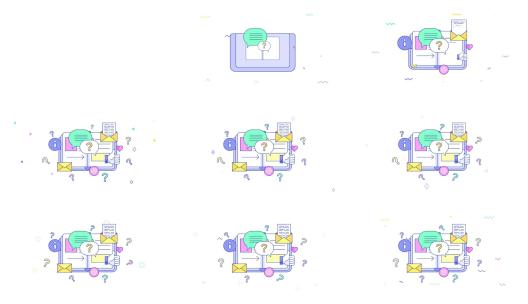 图书书籍学习思考教育图标组合高清AE视频素材下载