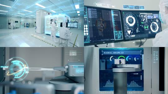 HUD半导体芯片智能制造工厂高清在线视频素材下载