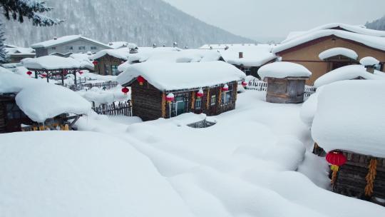 中国黑龙江雪乡航拍