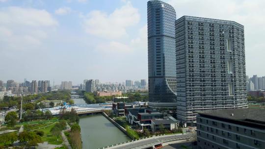 4k 航拍宁波南部商务区现代建筑街景视频素材模板下载