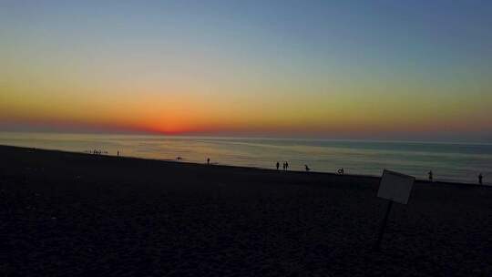 海边沙滩日落黄昏唯美自然风光