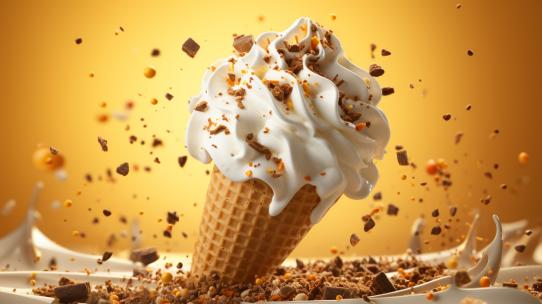 巧克力冰淇淋糕点甜甜圈甜点甜品冰激凌食品高清在线视频素材下载