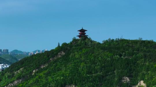 4K航拍延安宝塔山风景