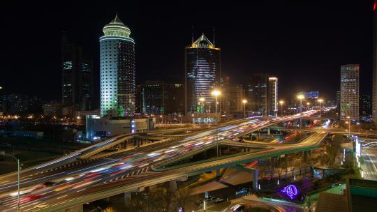 车辆行驶 夜晚 北京延时