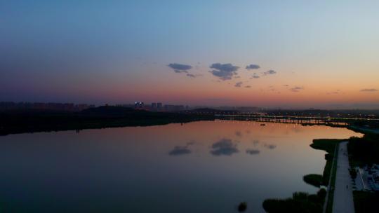 正定滹沱河 夕阳航拍
