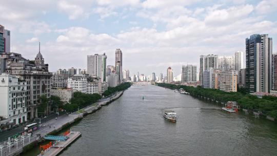 广州沿江西路航拍视频素材模板下载