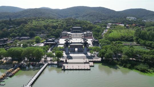 航拍江苏无锡三国水浒景区5A景区