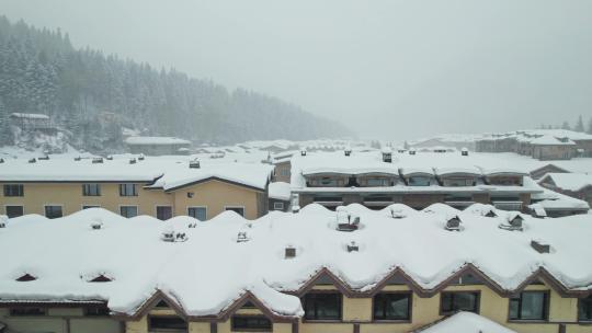 中国黑龙江雪乡风景航拍