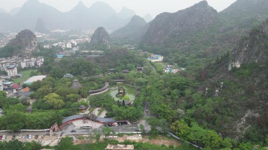 广西桂林刘三姐大观园4A景区航拍