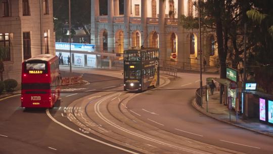 香港中环夜景叮叮车