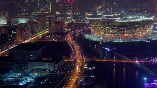 夜景北京车流线