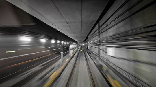 中国地铁隧道司机视角穿梭视频素材模板下载