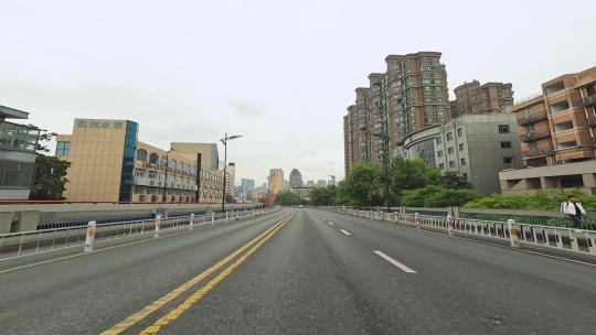 白天杭州市清江路车头行车空镜视频素材模板下载