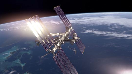 国际空间站的酷炫飞行4K视频素材模板下载