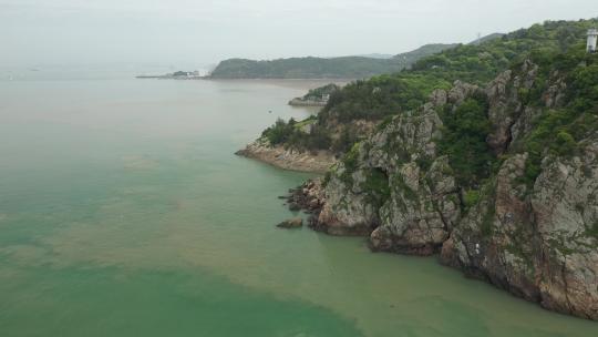 航拍浙江台州玉环市海滨风景