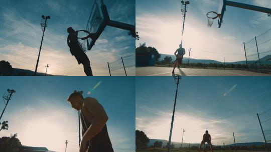 【合集】年轻人在户外打篮球投篮视频素材模板下载