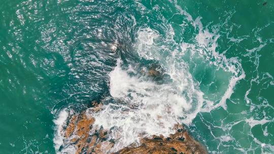 航拍60帧升格淡淡的海水唯美视频
