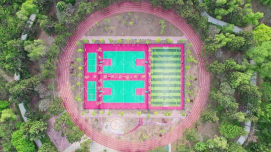 中国吉林长春南湖公园全民健身运动场航拍