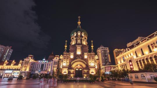 哈尔滨圣索菲亚教堂移动延时摄影