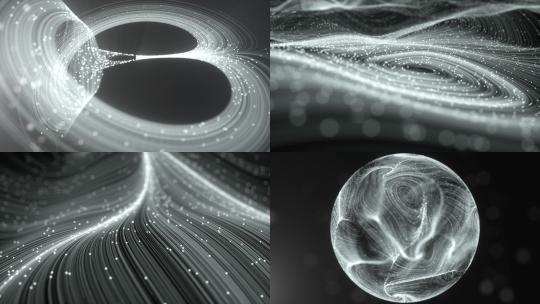 抽象艺术黑白粒子线条视频素材模板下载