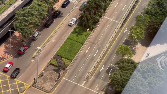 高层俯拍香港街道