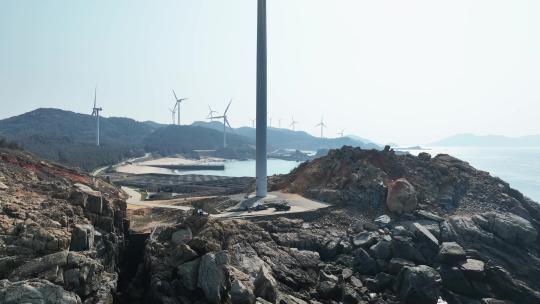 海岛上风力发电场
