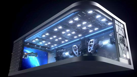裸眼3D宇宙空间站飞船飞行循环动画AE视频素材教程下载