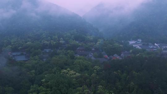 航拍天台山国清寺视频