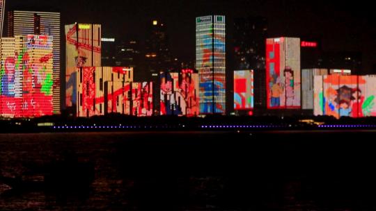 杭州 城市阳台 全民迎亚运灯光秀