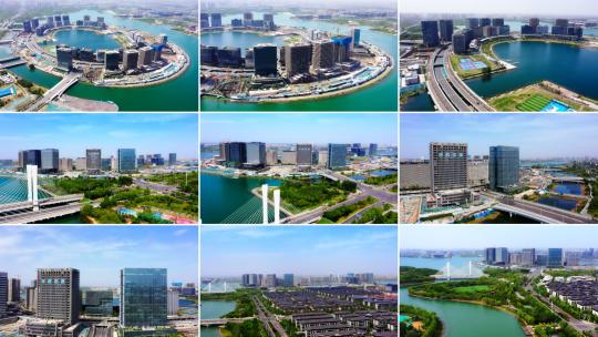 郑州龙湖金融岛4K航拍高清在线视频素材下载
