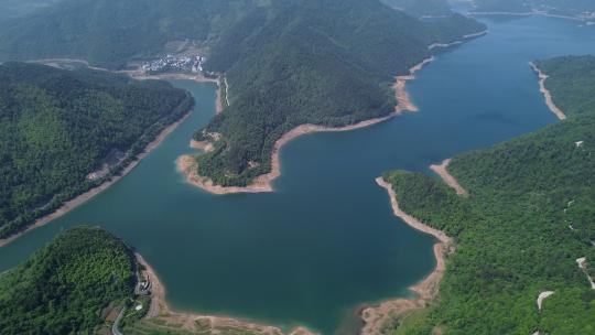 东阳横锦水库绿水青山风光航拍