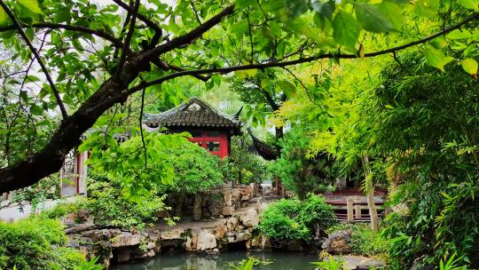 苏州园林苏州古典园林江南中式庭院古风建筑视频素材模板下载