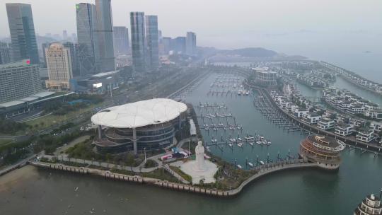 4k 航拍厦门海岸线海岛风光