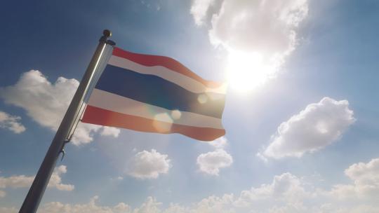 699_泰国国旗在风中飘扬