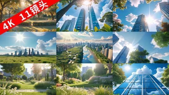 【绿化城市】碳中和低碳生态城市公园绿化高清在线视频素材下载