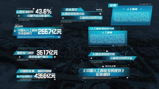 4K 蓝色商务数据变科技字幕A版