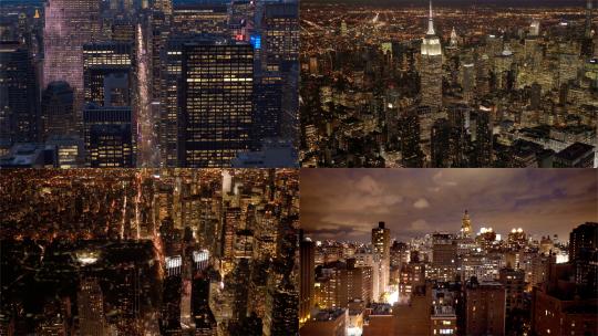 【合集】纽约夜景航拍城市建筑视频素材模板下载