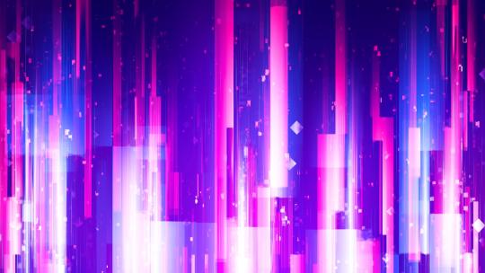 蓝紫色科技方块条纹洋红色粒子线条背景视频