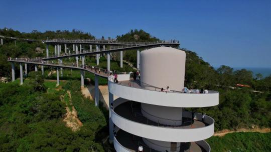 厦门航拍山海步道景观