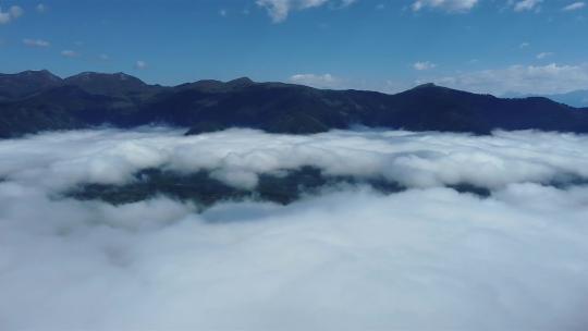 奥地利阿尔卑斯山清晨的浓密云层视频素材模板下载