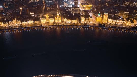 上海外滩黄浦江延时夜景视频素材模板下载