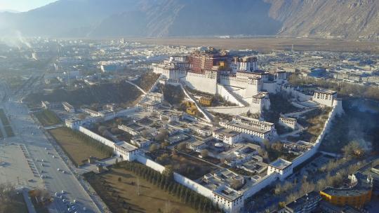 西藏 布达拉宫 航拍 实拍 风光