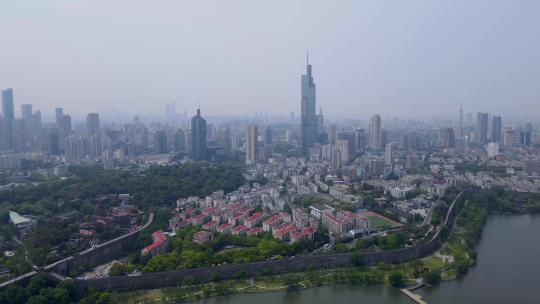 4k 航拍江苏南京城市建筑天际线