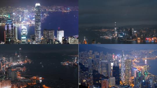 【合集】航拍香港大气夜景
