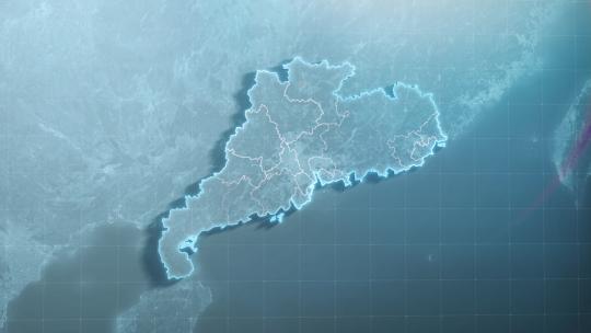 广东简约亮色科技感地图辐射