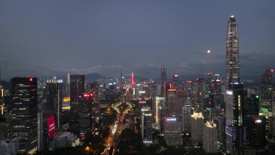 4K深圳福田区CBD夜景航拍